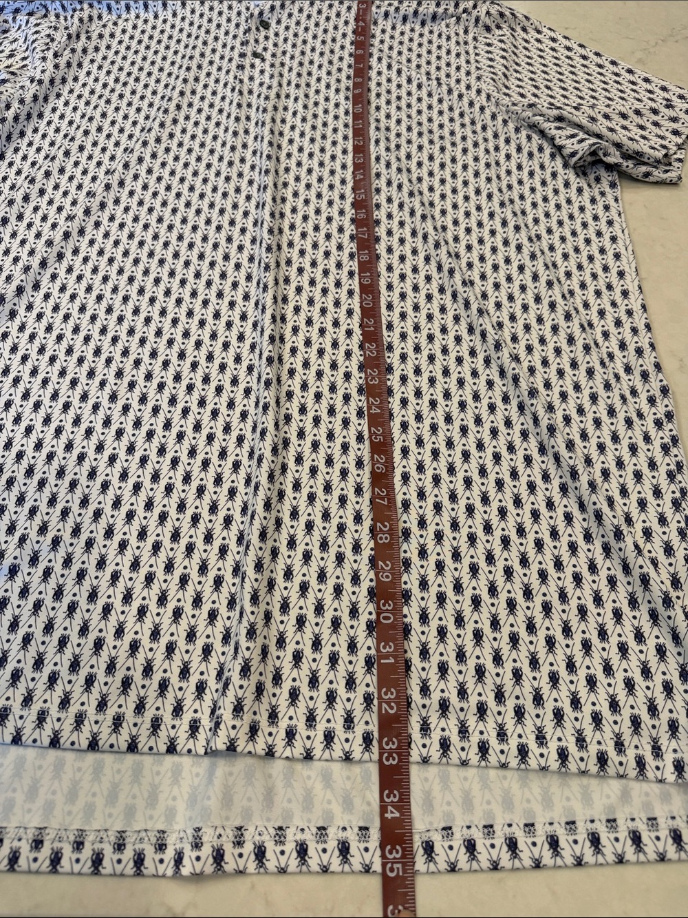 Greyson Blue & White Micro-Pattern‎ Polo - Picture 7 of 7